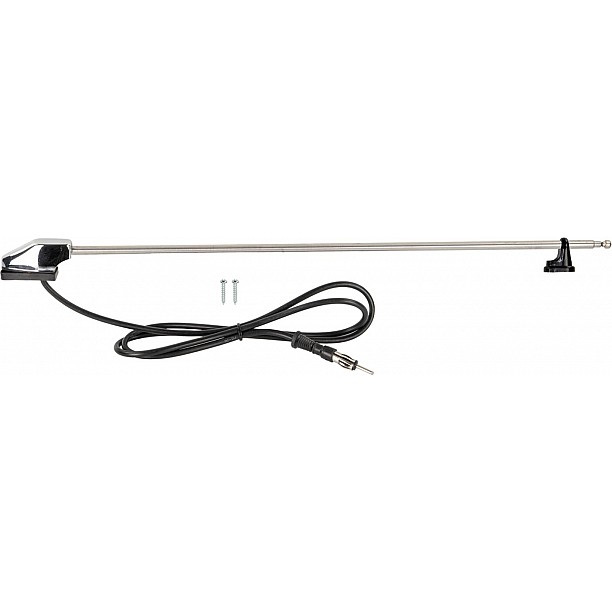 Raamstijl antenne AM/FM chroom 100cm 3 delig uitschuifbaar