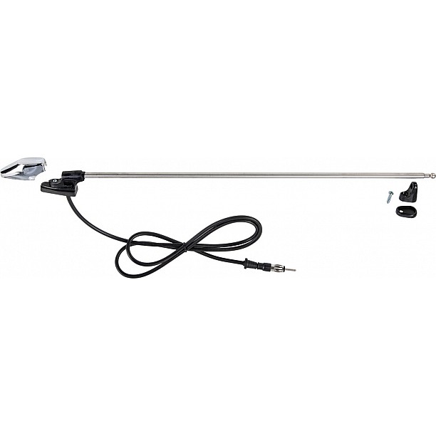 Raamstijl antenne AM/FM chroom 100cm 3 delig uitschuifbaar