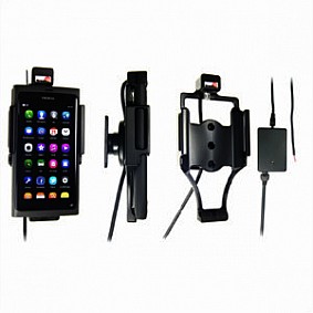 Brodit houder - Nokia N9 / Lumia 800 Actieve houder met vaste voeding. Let op: Uitlopend artikel, Kan niet retour!