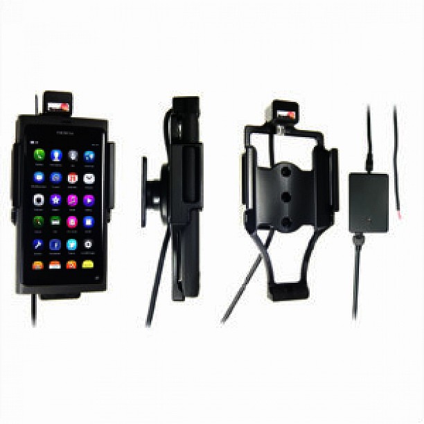 Brodit houder - Nokia N9 / Lumia 800 Actieve houder met vaste voeding. Let op: Uitlopend artikel, Kan niet retour!