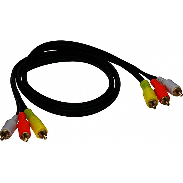 A/V Kabel 1 mtr. 3 plugs rood - wit - geel