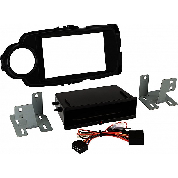 2-DIN Paneel Rubbertouch Inbay® Toyota Yaris 2014-219 Kleur: Rubbertouch Zilver