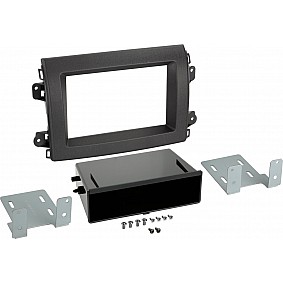 2-DIN Paneel  met opbergvak  Fiat Ducato - Citroen - Opel Kleur Zwart (ACV Premiumkwaliteit)