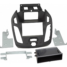 2-DIN Paneel met pocket Ford Transit Connect/ Tourneo 2014-2018 Kleur: Zwart