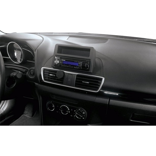 1-DIN Paneel met opbergvak Mazda 3 2013-2017 - Kleur: zwart