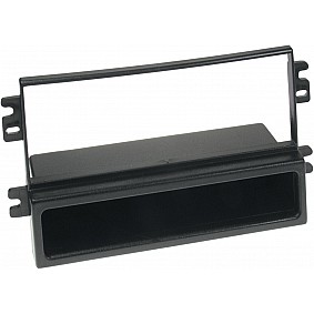 1-DIN Paneel met aflegbakje. Kia Carens II (FJ) 2002-2006 Kia Rio 2002-2005 Kleur: Zwart