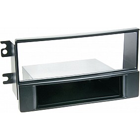 1-DIN Paneel met aflegbakje. Kia Sportage II (KM/JES Facelift) 2008-2010 Kleur: Zwart