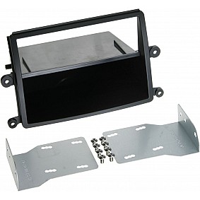 2-DIN Paneel with pocket Mitsubishi L200 2006-2015 Kleur: Zwart