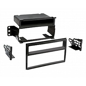1-DIN Paneel met aflegbakje. Nissan Tiida (C11) 2008-2011 /Versa (C11)2007-2011 Kleur: Zwart (METRA)