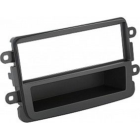 1-DIN Paneel met aflegbakje. Dacia - Opel - Nissan - Renault - Fiat Kleur: Donkergrijs