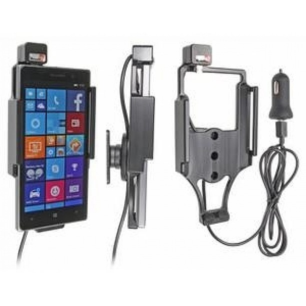 Brodit houder - Nokia Lumia 830 Actieve houder met 12V USB plug Brodit houder - Nokia Lumia 830 Actieve houder met 12V USB plug
