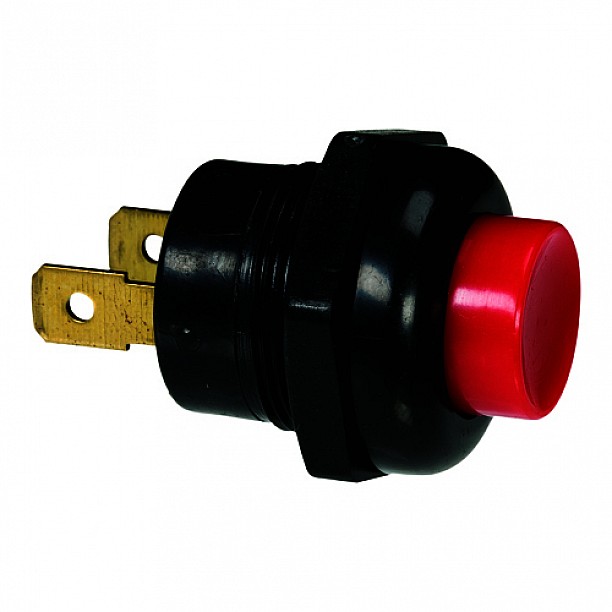drukschakelaar rond 22,5 mm aan/ uit 12v15A 2 tab rood in blister drukschakelaar rond 22,5 mm aan/ uit 12v15A 2 tab rood in blister