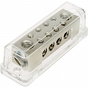 Power distribution block (silver)  2x50 mm² in / 8x10 mm out
