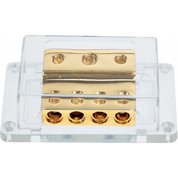 Power distribution block (gold) 1x50mm² + 2x20mm² / 4x20mm²