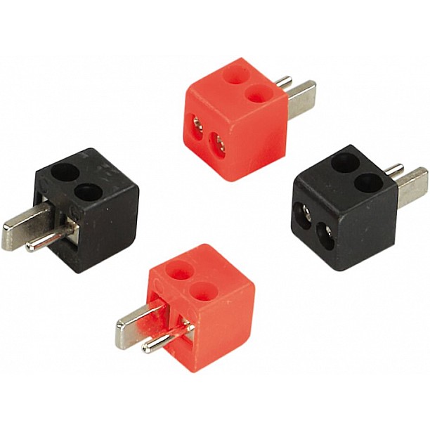 Speaker DIN plugs 2 x red / 2 x black > 2,5mm² Speaker DIN plugs 2 x red / 2 x black > 2,5mm²