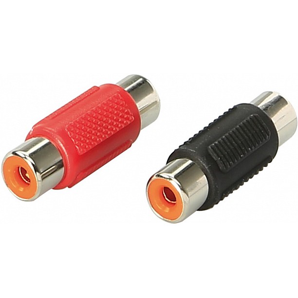 RCA connector female 1 x red / 1 x zwart