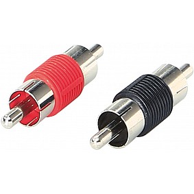 RCA connector male 1 x red / 1 x zwart