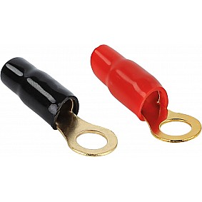 Ring kabelschoen 10 mm² > 8,4 mm 2 x rood  2 x zwart