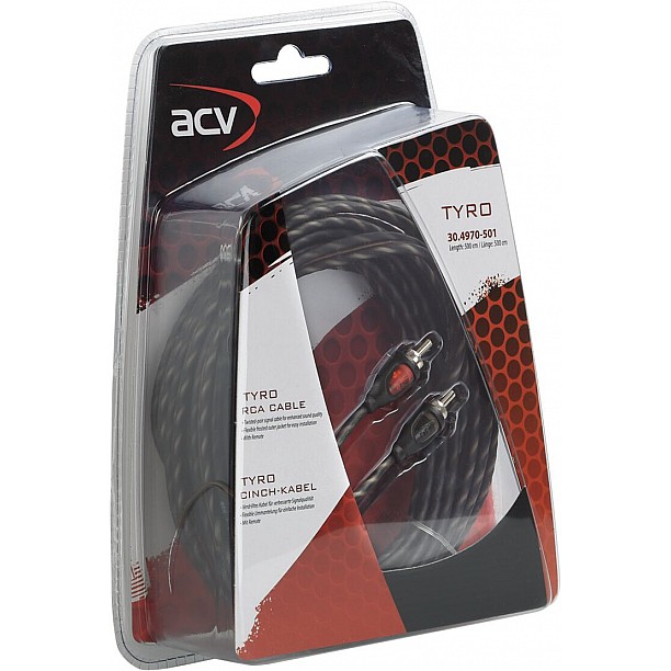 RCA kabel TYRO Economy Line 500cm met remote kabel RCA kabel TYRO Economy Line 500cm met remote kabel