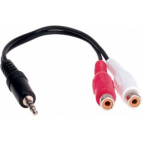 Stereo jack 3,5mm Stereo naar Cinch connector 0.2meter