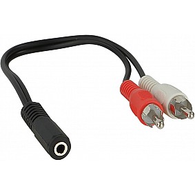 Stereo jack (F) 3,5mm Stereo naar Cinch connector 0.2m (M)