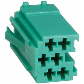 Mini ISO plug 6-Pin male Groen (Bulk)