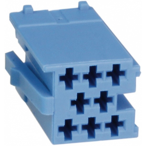 Mini ISO plug 8-Pin male Blauw