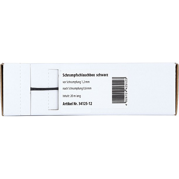 Krimpkous Zwart Ø 1.2 mm Ø 0.6 mm Lengte 15 meter Krimpkous Zwart Ø 1.2 mm Ø 0.6 mm Lengte 15 meter