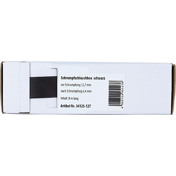 Krimpkous Zwart Ø 12.7 mm Ø 6.4 mm Lengte 8 meter Krimpkous Zwart Ø 12.7 mm Ø 6.4 mm Lengte 8 meter