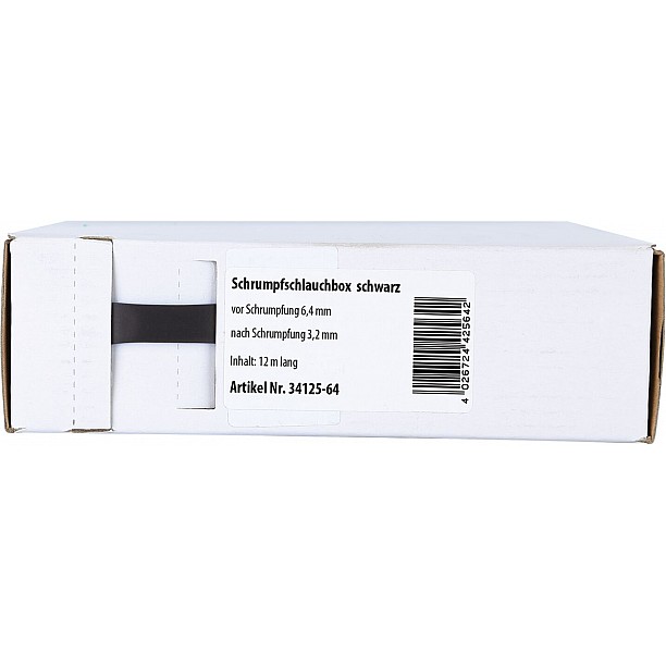 Krimpkous Zwart Ø 6.4 mm Ø 3.2 mm Lengte 12 meter Krimpkous Zwart Ø 6.4 mm Ø 3.2 mm Lengte 12 meter