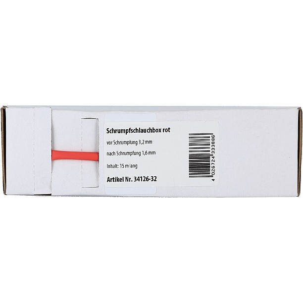 Krimpkous Rood Ø 3.2 mm / Lengte 15 meter Krimpkous Rood Ø 3.2 mm / Lengte 15 meter