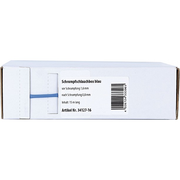 Krimpkous Blauw Ø 1.6 mm / Lengte 15 meter Krimpkous Blauw Ø 1.6 mm / Lengte 15 meter