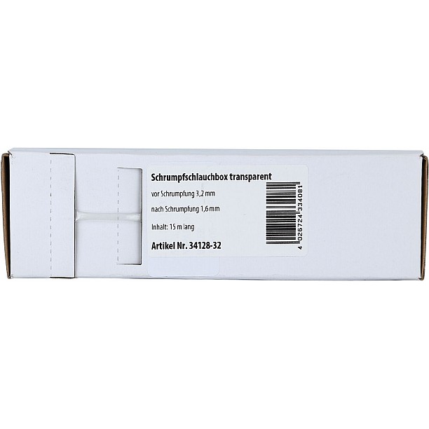 Krimpkous transparant Ø 3.2 mm / Lengte 15 meter Krimpkous transparant Ø 3.2 mm / Lengte 15 meter