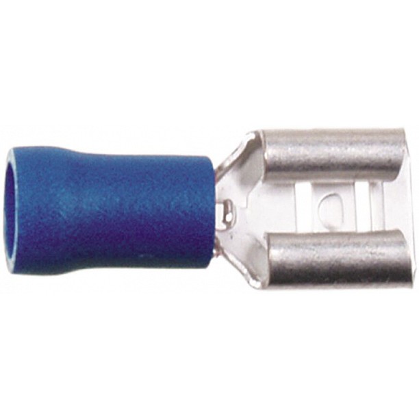 Vlakstekker Blauw 1.5 - 2.5 mm² / Breedte 6.3 mm (100 stuks)