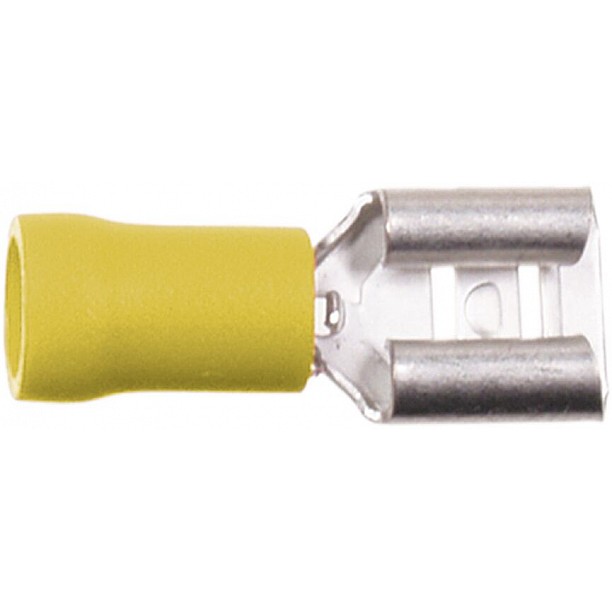 Vlakstekker Geel 2.5 - 6.0 mm²/ Breedte 6.3mm (100 items)