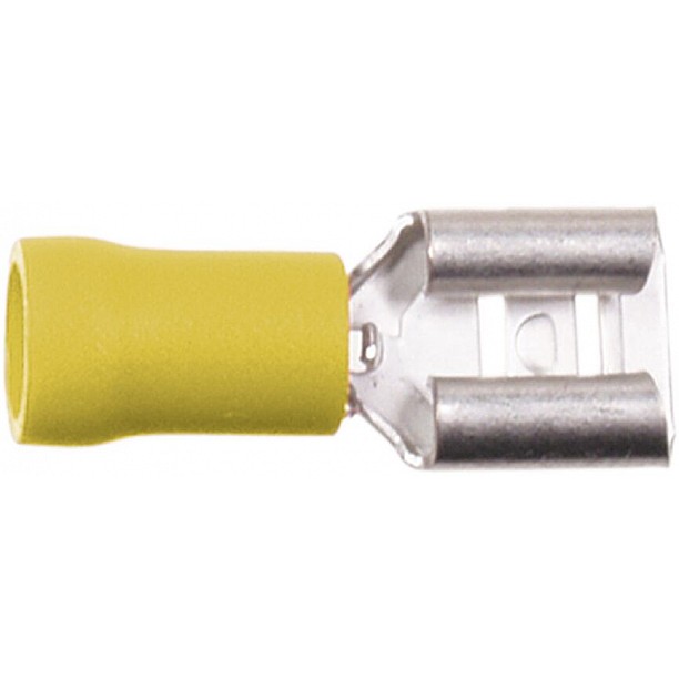 Vlakstekker Geel 2.5 - 6.0 mm²/ Breedte 6.3mm (100 items) Vlakstekker Geel 2.5 - 6.0 mm²/ Breedte 6.3mm (100 items)