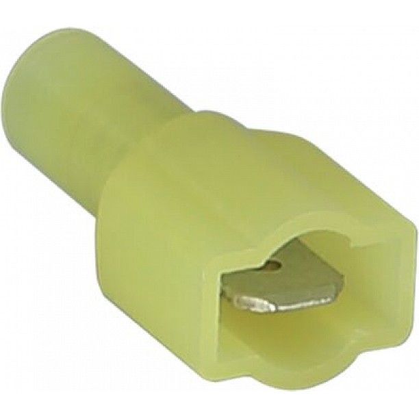 Vlakstekker volledig geisoleerd Geel 4.0 - 6.0mm² (100 stuks)