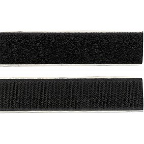 Klittenband Breedte 20 mm Lengte 1 meter Zwart (1 stuks)