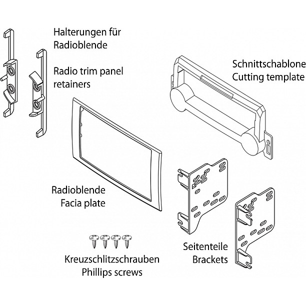 2-DIN radiopaneel Chrysler/Dodge/Jeep diverse voertuigen (METRA)