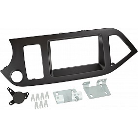 2-DIN Paneel Kia Picanto (TA) 2011-2017  Kleur: Zwart