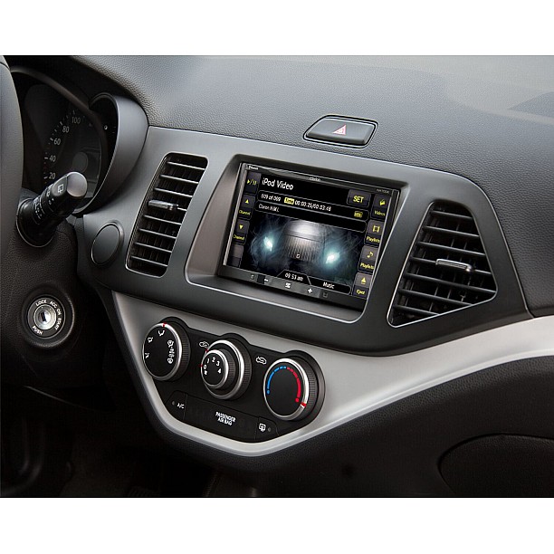 2-DIN Paneel Kia Picanto 2011-2018 Kleur: Zwart