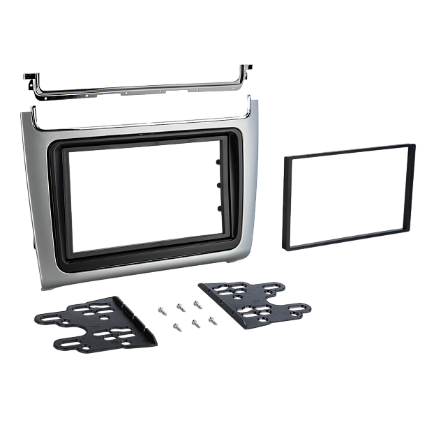2-DIN frame Volkswagen Polo 2014-2017 Zilver 2-DIN frame Volkswagen Polo 2014-2017 Zilver