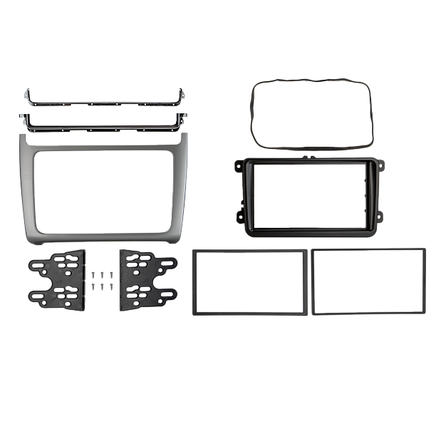 2-DIN frame Volkswagen Polo 2014-2017 Zilver 2-DIN frame Volkswagen Polo 2014-2017 Zilver