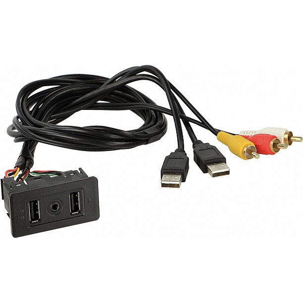 Universal USB/RCA port->2x USB/1x AUX