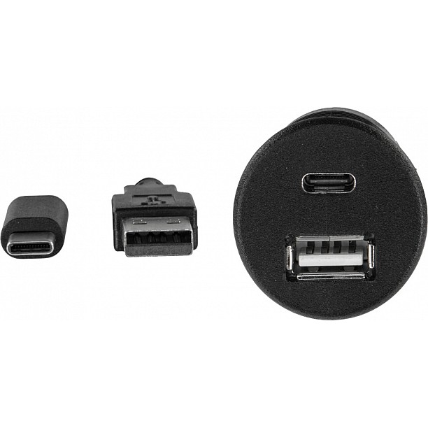 USB inbouwaansluiting/behuizing USB-A/USB-C los