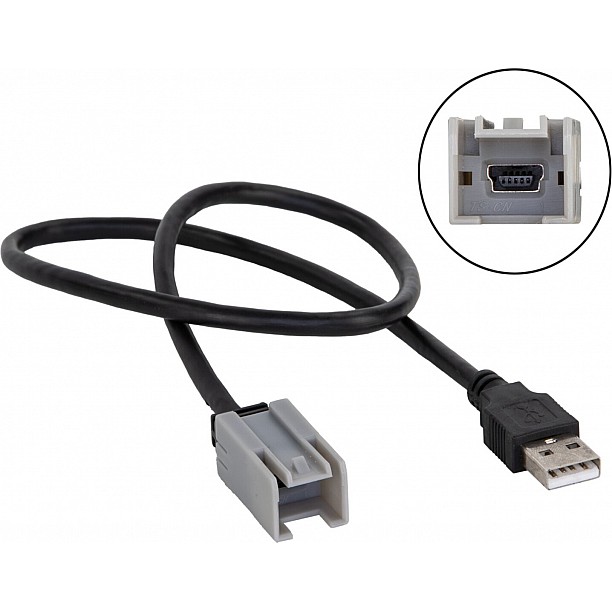 USB-adapter universeel mini USB grijs>USB-A los