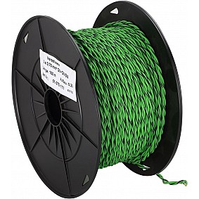 Luidsprekerkabel gedraaid 2x0.75mm² groen/groen-zwart 100m