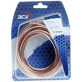 Luidspreker kabel 2 x 0,75 mm transparant blauw 10 Meter