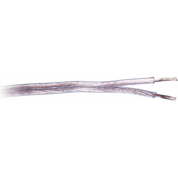 Luidspreker kabel 2 x 0,75 mm transparant rood 400 Meter