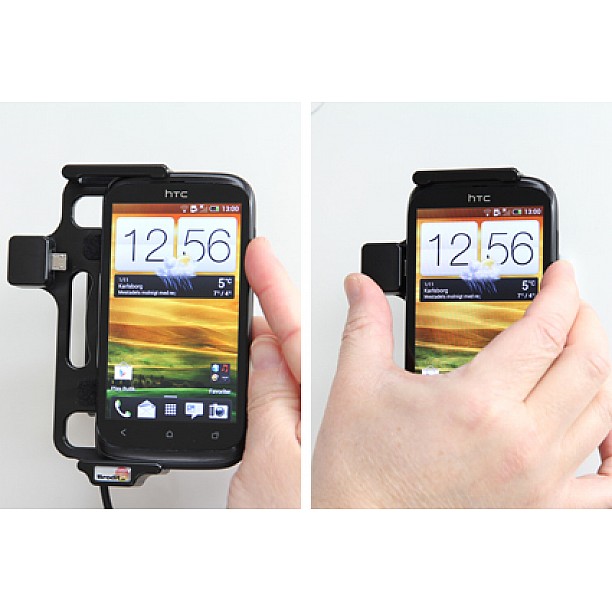 Brodit houder - HTC Desire X Actieve houder met 12/24V lader. Let op: Uitlopend artikel, Kan niet retour!